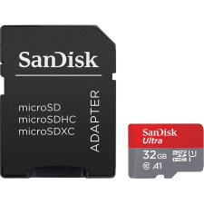 Sandisk 32GB Ultra Android microSDHC UHS-I CL10 memóriakártya + Adapter memóriakártya