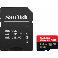 Sandisk 64GB Extreme Pro microSDXC UHS-I CL10 A2 memóriakártya + Adapter memóriakártya