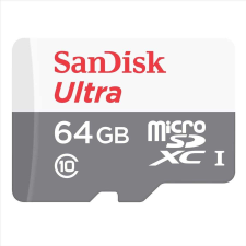 Sandisk 64GB microSDXC Sandisk Ultra CL10 + adapter (186524 / SDSQUNR-064G-GN3MA) (SDSQUNR-064G-GN3MA) memóriakártya