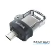 Sandisk Dual Drive m3.0 128 GB USB micro USB pendrive mobil memória 150 MB/s (SDDD3-128G-G46) (173386)