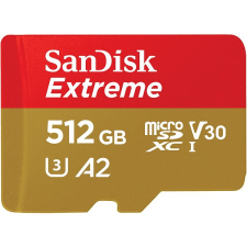 Sandisk microSDXC 512 GB Extreme + Rescue PRO Deluxe + SD adapter memóriakártya