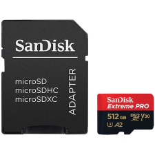 Sandisk microSDXC Extreme PRO V30, A2 512GB + adapter (200MB/s) (214507) memóriakártya