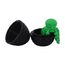Sani Figurine, Közepes tojás Mini Octopusszal 67x85 mm, Fekete, Zöld játékfigura