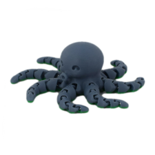 Sani Figurine, Octopus mini 105 x 105 x 33 mm, szürke, zöld játékfigura