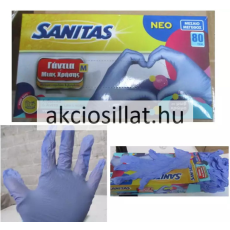 Sanitas Nitril és Vinil Lila kesztyű latex és púdermentes M méret 80 db