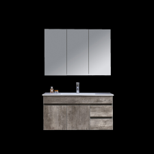 Sanotechnik BELLUNO KOMPLETT FÜRDŐSZOBABÚTOR 100X50X46+100X70X15CM TÜKRSZEKRÉNY LEDVILÁGÍTÁS, ANTIKSZÜRKE, FÜGGESZETT fürdőszoba bútor