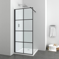 Sanotechnik Elite Black zuhanyfal, 88-90 cm x 195 cm fekete kád, zuhanykabin