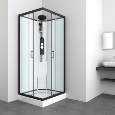Sanotechnik Epic komplett zuhanykabin fekete 235 cm x 90 cm x 90 cm kád, zuhanykabin