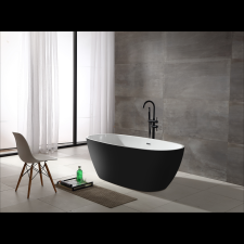 Sanotechnik MANHATTAN AKRIL FÜRDŐKÁD 170X60X80,6CM FEKETE-FEHÉR 268 L, SZABADON ÁLLÓ kád, zuhanykabin