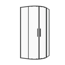 Sanotechnik SANOSLIM íves zuhanykabin 80 cm matt fekete kád, zuhanykabin