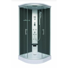 Sanotechnik Sanotechnik SCALA íves fekete hidromasszázs zuhanykabin 90x90x215 cm CL96 kád, zuhanykabin