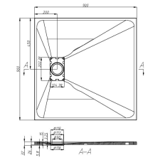 Sanotechnik ZUHANYTÁLCA SMC 90X90X2,6CM SZÖGLETES VÁGHATÓ SZÜRKE kád, zuhanykabin