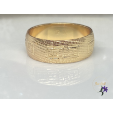  Santorini antiallergén metszett görög mintás széles karikagyűrű 18K gyűrű