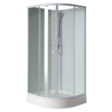 Sapho AQUALINE AIGO íves zuhanykabin, 90x90x206cm, fehér profil, transzparent üveg (YB93) kád, zuhanykabin