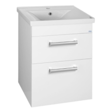  Sapho AQUALINE POLY mosdótartó szekrény, 2 fiókos, 51,8x74,6x44cm, fehér (PL055) fürdőszoba bútor