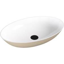 Sapho BANERA OVAL öntöttmárvány mosdó. 60x40cm. fehér/matt bézs szaniter