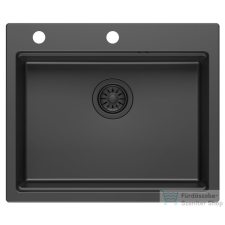 Sapho Gránit mosogató, egymedencés, 59,5x50cm, fekete (GR5950) mosogatótálca