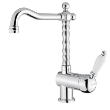 Sapho KIRKÉ WHITE Mosogató-csaptelep, fehér karral, króm csaptelep