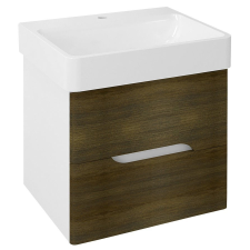 Sapho MEDIENA mosdótartó szekrény, 2 fiókkal, 57x50,7x48,5cm, matt fehér/grafit tölgy fürdőszoba bútor