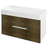 Sapho MEDIENA mosdótartó szekrény, 2 fiókkal, pipererendezővel, 96,5x50,5x48,5cm, matt fehér/grafit tölgy (MD101)