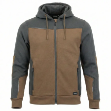 Sara Comfort Plus Kapucnis Munkás Pulóver Barna/Sötétszürke - 2XL munkaruha