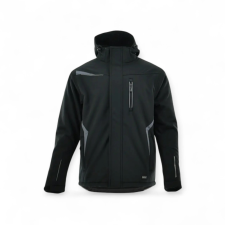 Sara Comfort Winter bélelt softshell hosszú kabát fekete - szürke munkaruha