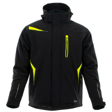Sara Comfort Winter Bélelt Softshell Munkás kabát Fekete/Sárga - 2XL munkaruha