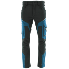 Sara Comfort Winter Bélelt Softshell Munkásnadrág Fekete/Petrol kék - 3XL