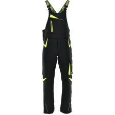 Sara Comfort Winter Bélelt Téli Softshell Kantáros nadrág Fekete/Sárga - M munkaruha