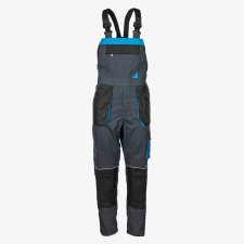 Sara Unirip/Rambo munkavédelmi ripstop kantáros nadrág szürke/kék színben munkaruha