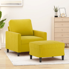  sárga bársony kanapéfotel lábtartóval 60 cm bútor