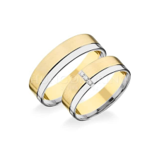  Sárga- és fehérarany karikagyűrű gyűrű