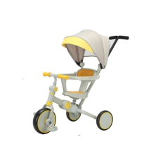 Sárga-fekete Trike Fix V4 háromkerekű kerékpár napellenzővel lábbal hajtható járgány