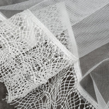  Sari mikrohálós függöny csipkével Fehér 300x145 cm (szélesség x magasság) lakástextília