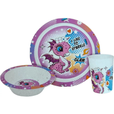 Sárkány Dragon, Sárkány Glam étkészlet, micro műanyag szett Dobozban babaétkészlet