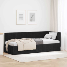  Sarokágy keret fejtámlával Fekete 80 x 200 cm Bársony ágy és ágykellék