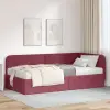  Sarokágy keret matracmal fejtámlával Bordó 90 x 190 cm szövet