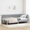  Sarokágy keret Világosszürke 90 x 200 cm Szövet és Mérnöki Fa