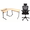  Sarokasztalkészlet Hast - tölgy/fekete + szék APA PRO Fekete