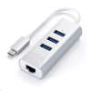 Satechi Aluminium TYPE-C Hub (3x USB 3.0,Ethernet) ezüst (ST-TC2N1USB31AS) (ST-TC2N1USB31AS)