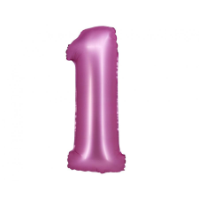  Satin Pink, Rózsaszín 1-es szám fólia lufi 76 cm party kellék