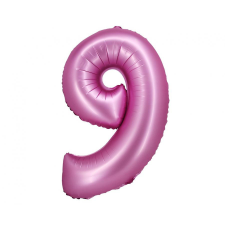 Satin Pink, Rózsaszín 9-es szám fólia lufi 76 cm party kellék