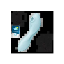 Satisfyer Curvy Trinity 5+ - okos, léghullámos 2in1 vibrátor  Szín: világoskék vibrátorok