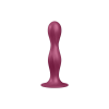 Satisfyer Double Ball-R - tapadótalpas súlyozott dildó (piros)