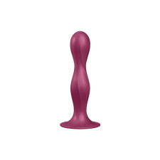 Satisfyer Double Ball-R - tapadótalpas súlyozott dildó (piros) műpénisz, dildó