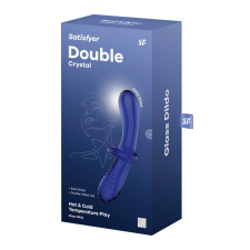 Satisfyer Double Crystal Light Blue műpénisz, dildó