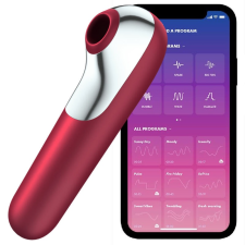 Satisfyer DUAL LOVE VIBRATOR AND SUCTIONER WITH PULSED AIR RED vibrátorok