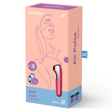 Satisfyer Dual Love vibrátor, légullámos csiklóizgatóval (piros) (APP-os) vibrátorok