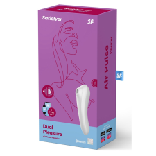 Satisfyer Dual Pleasure g-pont vibrátor, légullámos csiklóizgatóval (fehér) (APP-os) vibrátorok