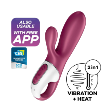 Satisfyer Hot Bunny - okos csiklókaros melegítő vibrátor (piros) vibrátorok